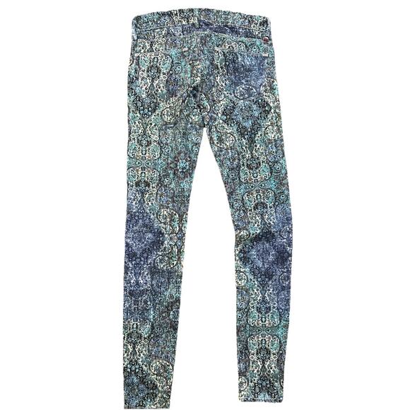 Etiene Marcel Jeans Womens 24 Blue Turquoise Paisley Design - Picture 11 of 13